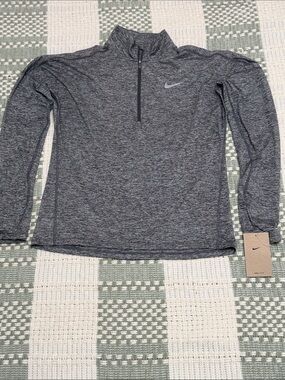 Nike Gray Quarter-Zip Performance Pullover